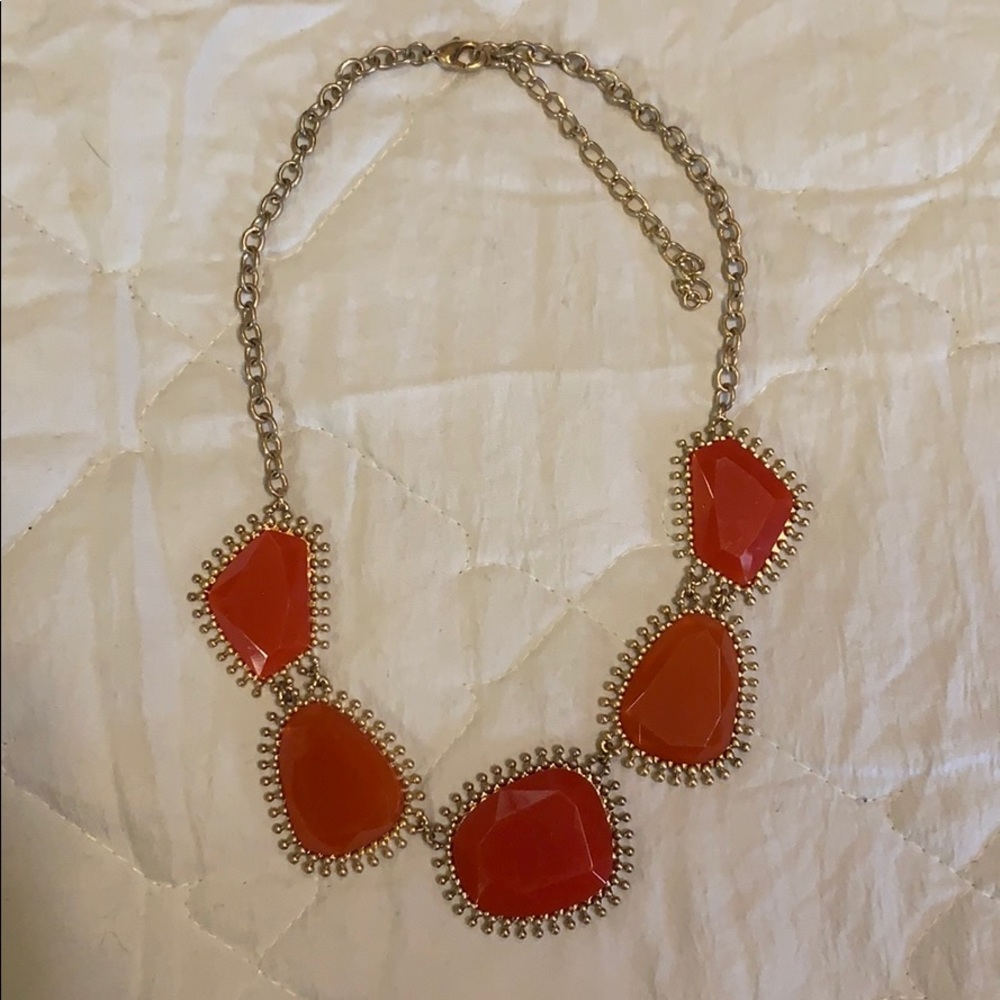 Burnt Orange Starburst Stone Necklace